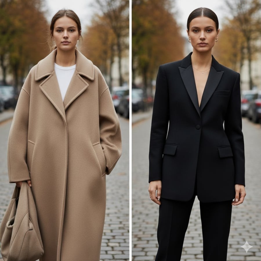 Áo khoác cổ lớn bị đánh giá là lỗi thời, blazer tối giản mới là lựa chọn chuẩn mốt.