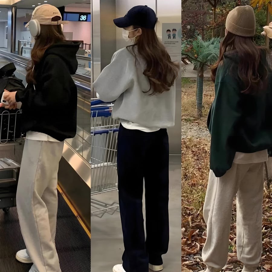 “Hoodie + quần ống rộng” mang đúng tinh thần đó: đơn giản mà có gu, không cần cố gắng vẫn nổi bật.