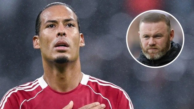 Van Dijk khẩu chiến với Rooney.