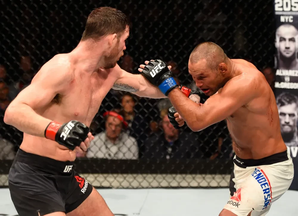 Michael Bisping và Dan Henderson trong trận tái đấu tại UFC 204.