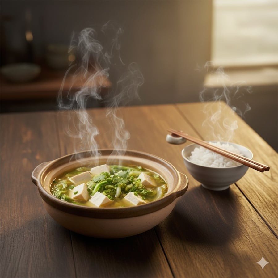 Chỉ 15 phút là có ngay bát canh cải thảo đậu phụ ấm bụng, dễ nấu mà ngon miệng.