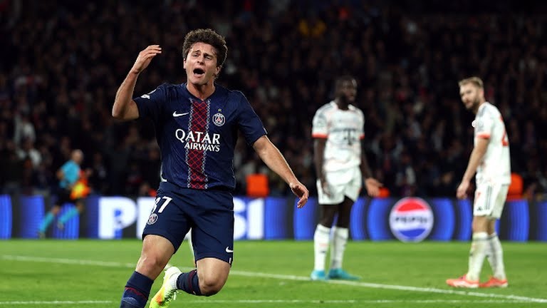 Neves giúp PSG có bàn rút ngắn tỷ số trong hiệp 2, nhưng chưa đủ.