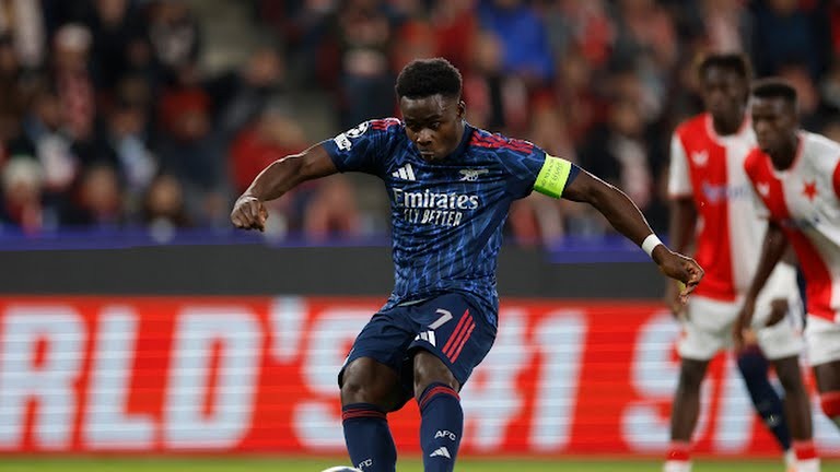 Saka đã mở tỷ số cho trận đấu.