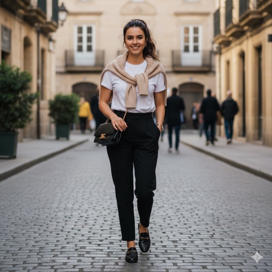 Cân bằng sắc đen với gam sáng – bí quyết phối đồ giúp diện mạo thanh lịch và tươi tắn.