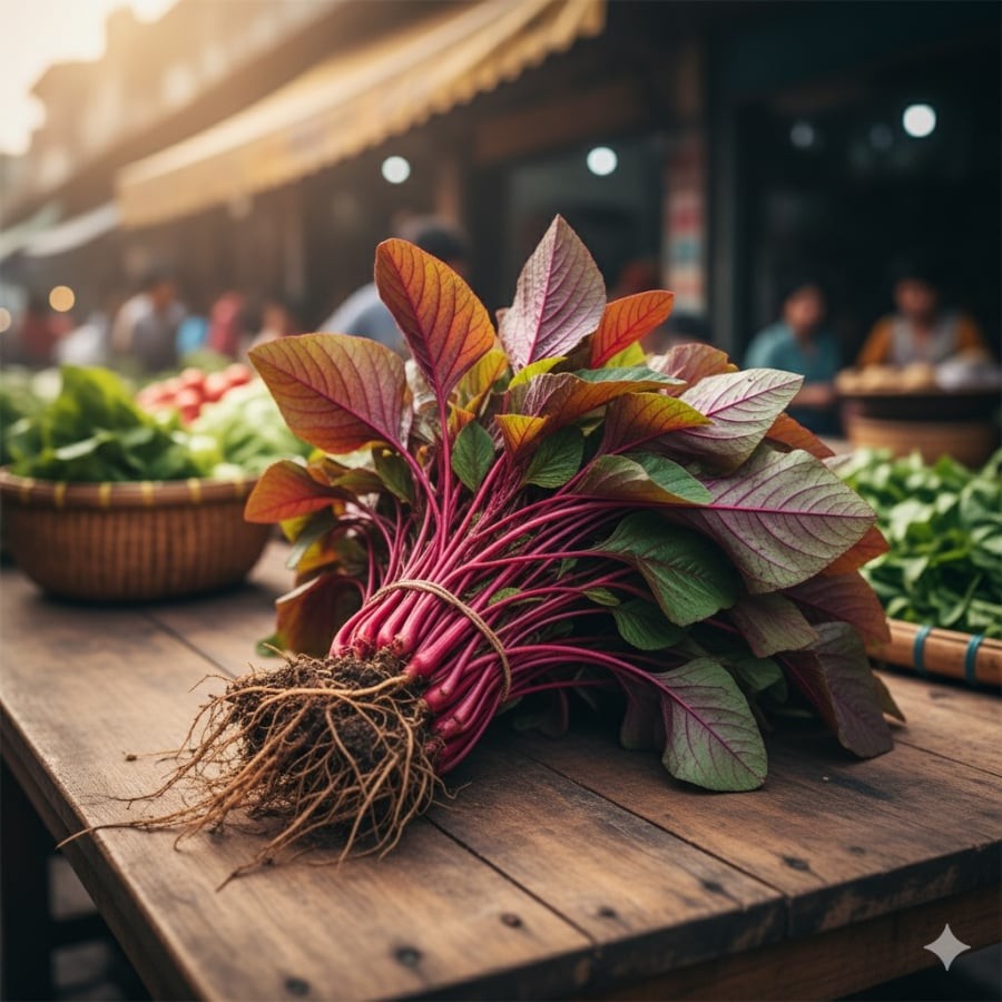 Rau dền đỏ tươi, loại rau dân dã nhưng sở hữu hàm lượng sắt cao gấp đôi thịt bò.