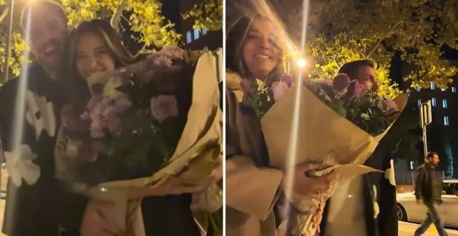 Messi xuất hiện trong khoảnh khắc khóa môi của cặp đôi. 