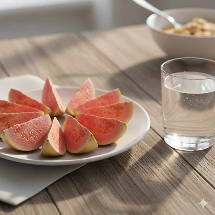 Ăn ổi vào buổi sáng khi bụng đói giúp khởi động hệ tiêu hóa và bổ sung năng lượng tự nhiên cho cơ thể.