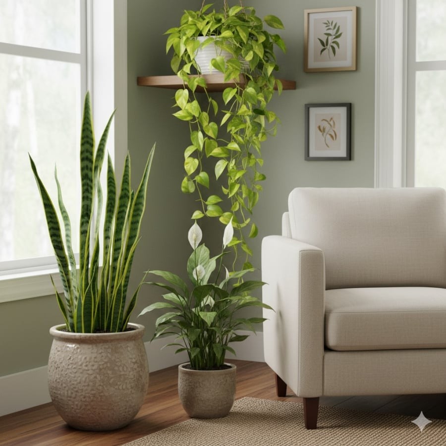 Không gian sống trong lành với cây lọc khí NASA khuyên trồng – vừa đẹp vừa tốt cho sức khỏe.