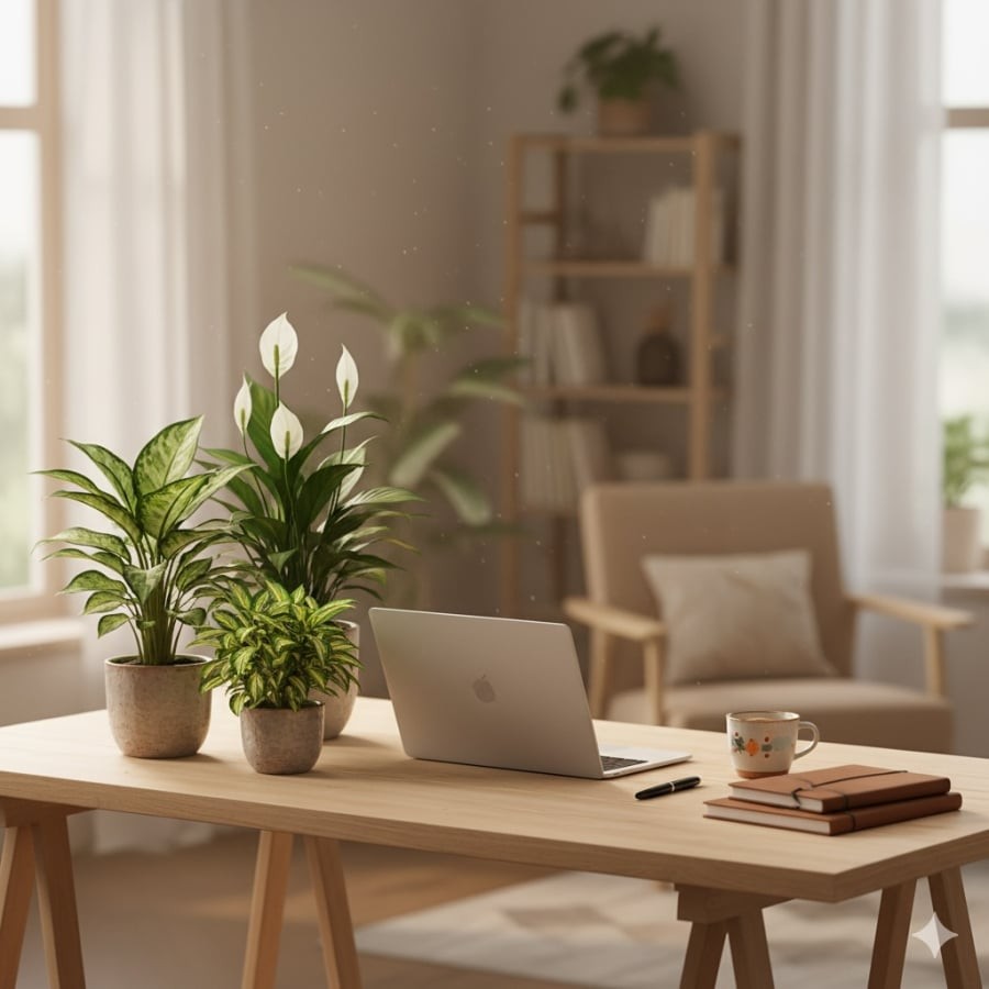 Người mệnh Kim đặt cây phong thủy tại bàn làm việc giúp tinh thần minh mẫn, công việc thuận lợi và thu hút may mắn.