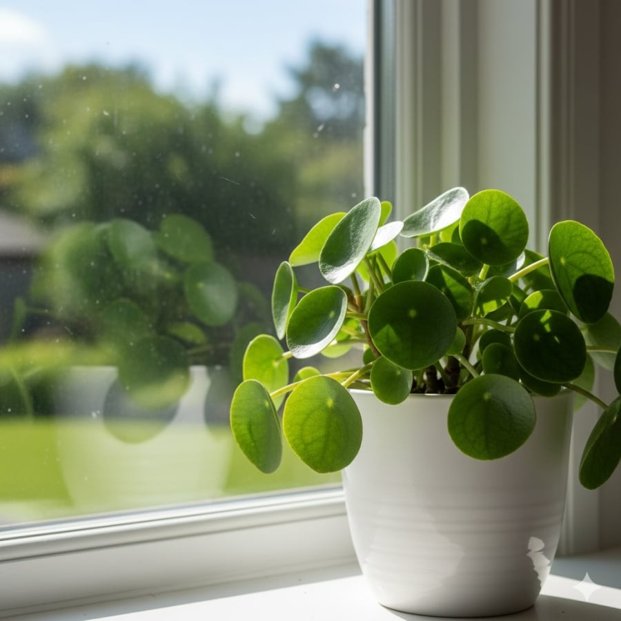 Cây lá tròn giúp hút tài lộc và sinh khí, mang lại không gian sống sáng và ấm áp.