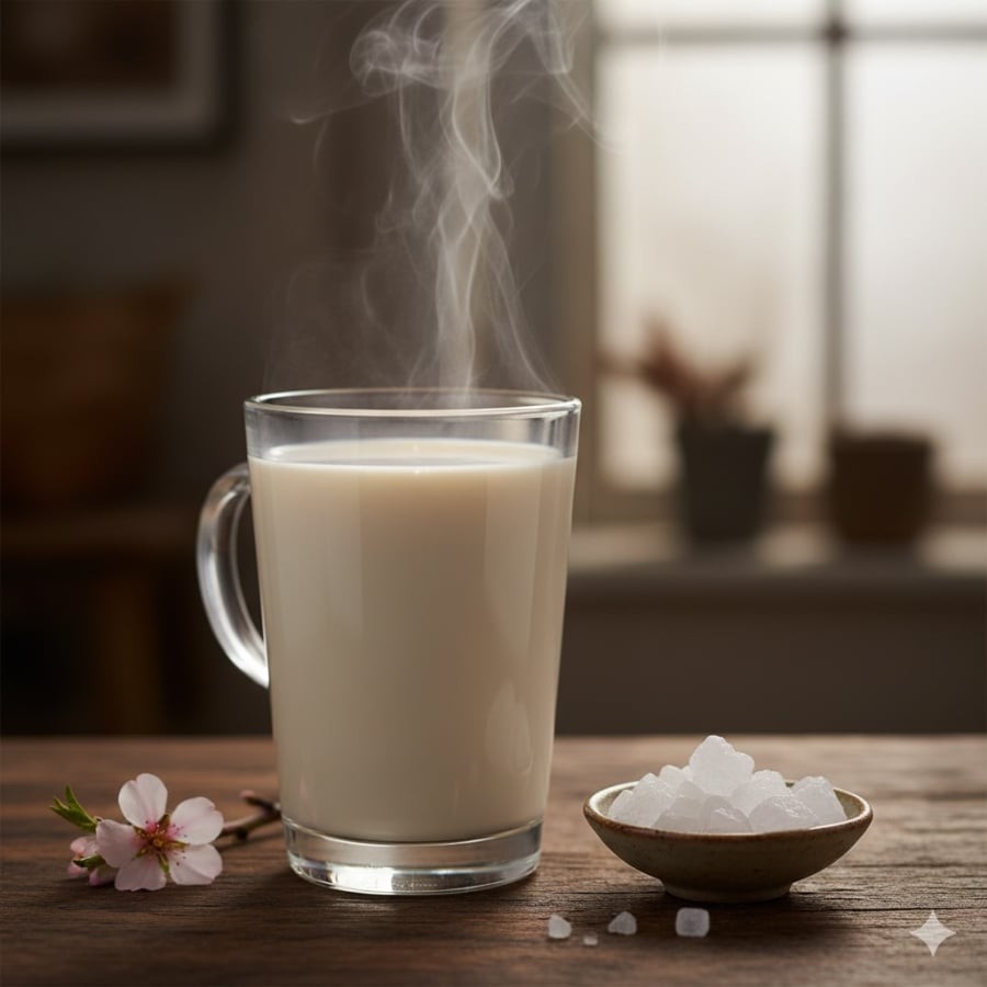 Ly sữa hạnh nhân ấm nóng, không chỉ ngon miệng mà còn là 