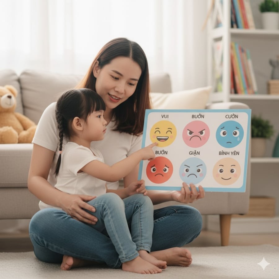 Dạy trẻ nhận diện và quản lý cảm xúc từ sớm giúp con vững vàng hơn trước mọi thay đổi.