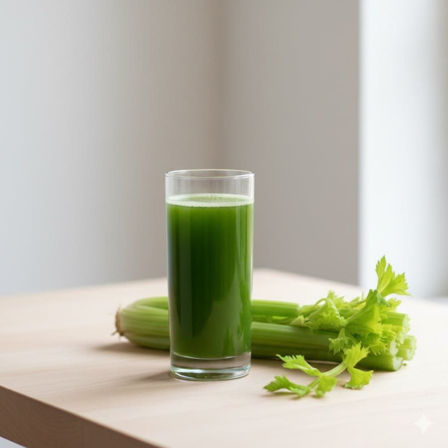 Nước ép cần tây hỗ trợ detox và ổn định năng lượng buổi sáng.