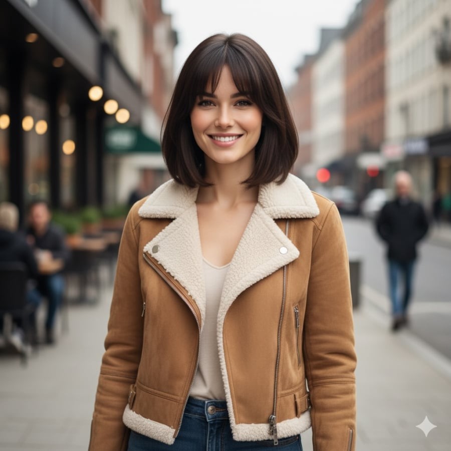 Nét đẹp tươi mới và nữ tính với tóc lỡ mái thưa. Kiểu tóc này không chỉ làm khuôn mặt thêm hài hòa mà còn mang lại vẻ trẻ trung, dịu dàng. Hoàn hảo cho phong cách đời thường nhưng vẫn cực kỳ thời thượng.