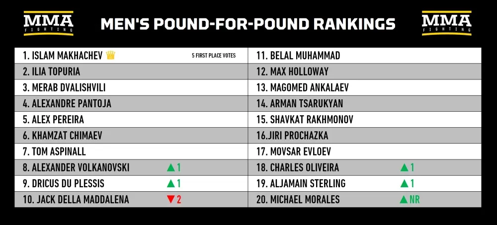 Bảng xếp hạng Pound-for-Pound nam của MMA
