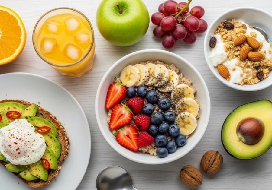 Ăn sáng lành mạnh, ít dầu mỡ giúp giảm gánh nặng chuyển hóa cho gan. (Ảnh minh họa)