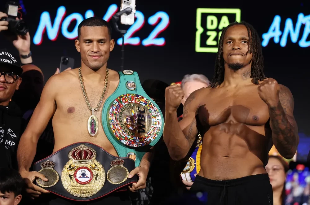 David Benavidez và Anthony Yarde trong buổi cân thử trước trận đấu