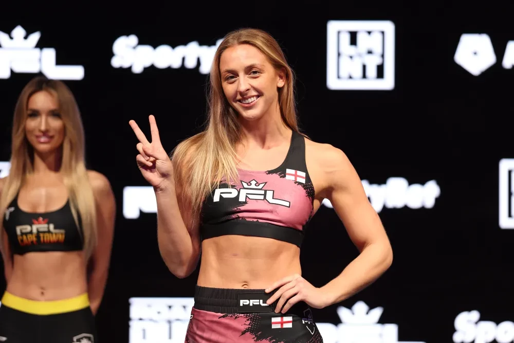 Dakota Ditcheva tại buổi cân thử của PFL Championship Series