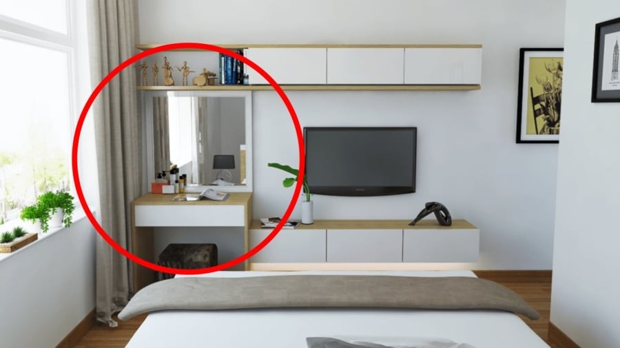 Gia chủ cần chú ý đến vị trí đặt bàn trang điểm trong phòng ngủ.