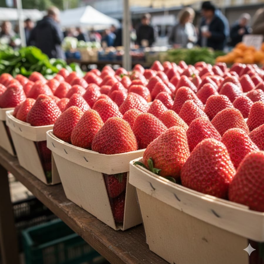 Dâu tây thường đứng đầu danh sách thực phẩm có dư lượng thuốc trừ sâu cao.