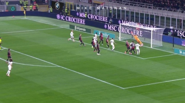 Thủ thành Maignan có pha cản phá xuất thần.