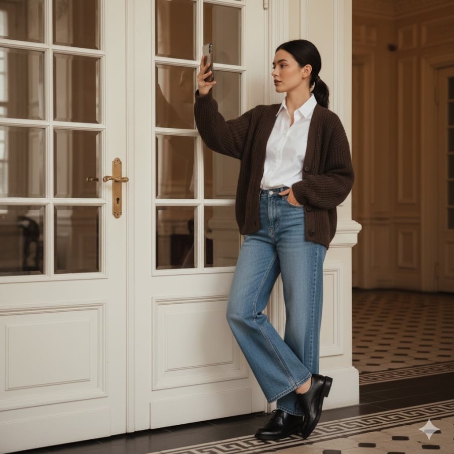 Quần jeans ống suông là lựa chọn thông minh cho tủ đồ tối giản