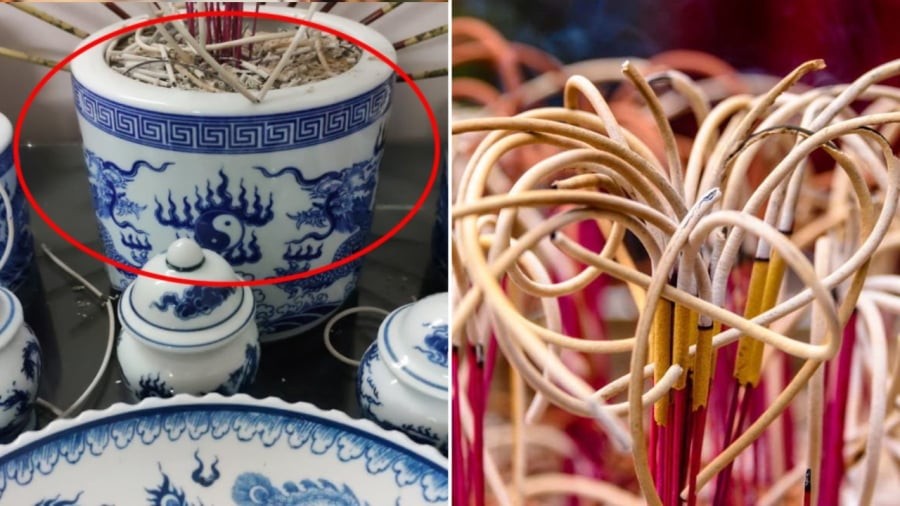 Theo quan niệm của người xưa, tàn hương cong được coi là điềm lành.