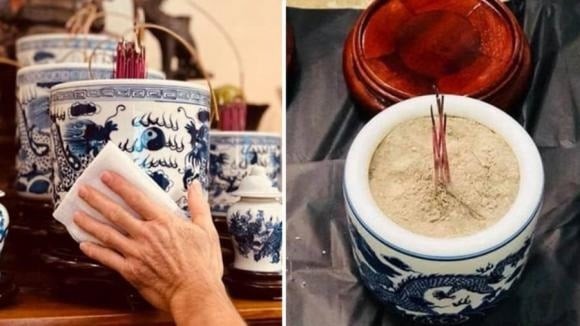 Bát hương sạch, cát khô, không vón cục và không xê dịch cũng là dấu hiệu của vận khí ổn định.