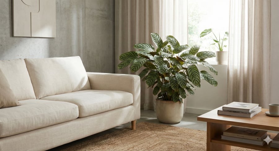 Cây đuôi công giúp cân bằng năng lượng, mang lại cảm giác thư thái cho ngôi nhà.