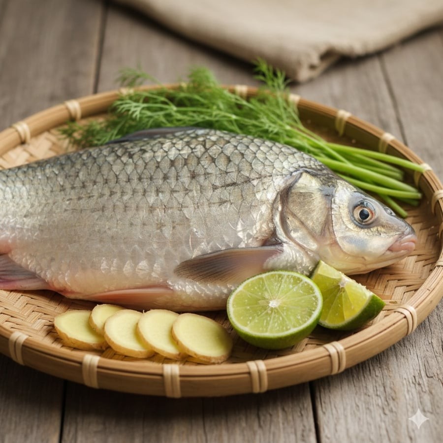 Cá mè tươi – thực phẩm bình dân, giàu DHA và omega-3 tốt cho sức khỏe não bộ.