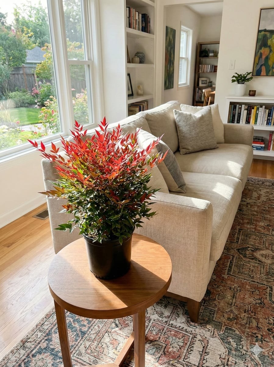 Nam Thiên Trúc đem sự hài hòa và vượng khí vào phòng khách.