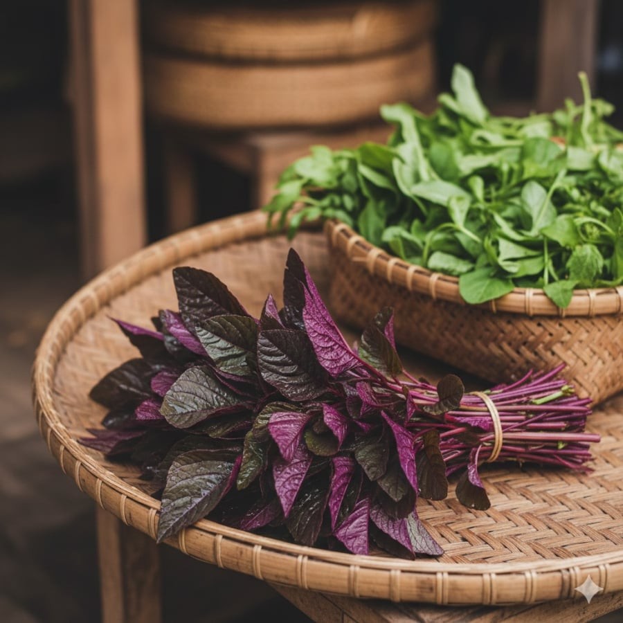 Rau dền đỏ – loại rau “trường thọ” giàu sắt, dễ trồng và phổ biến ở chợ quê Việt Nam.