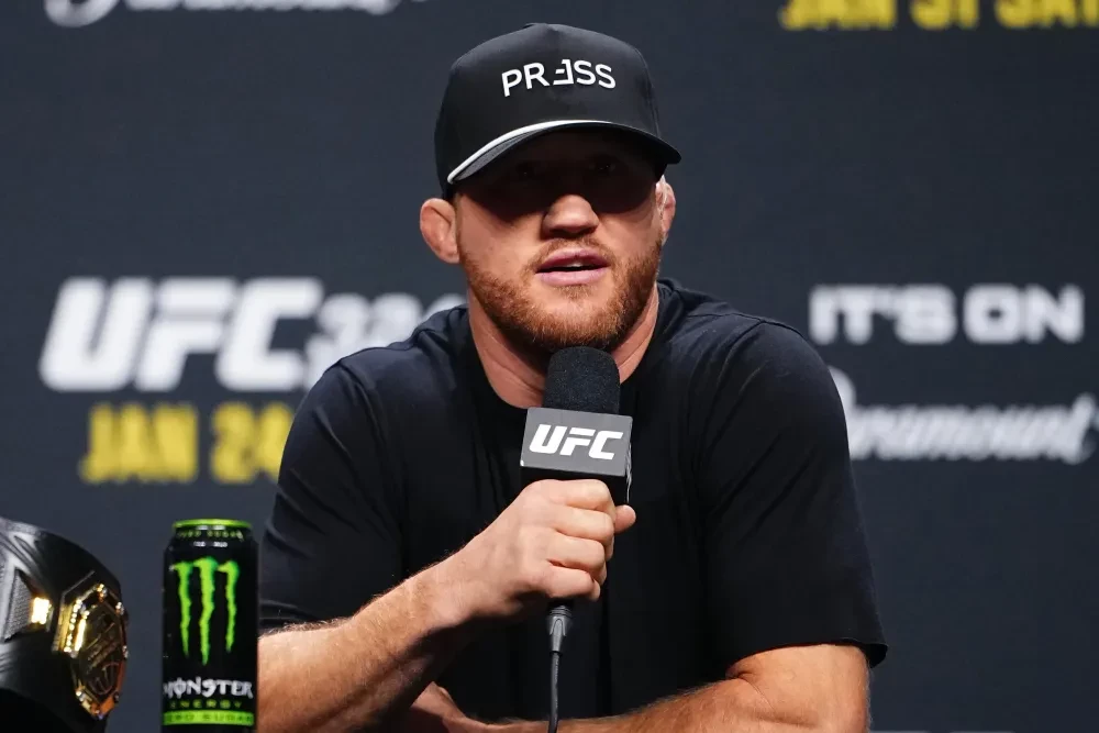 Justin Gaethje at the UFC It’s On Seasonal Press Conference