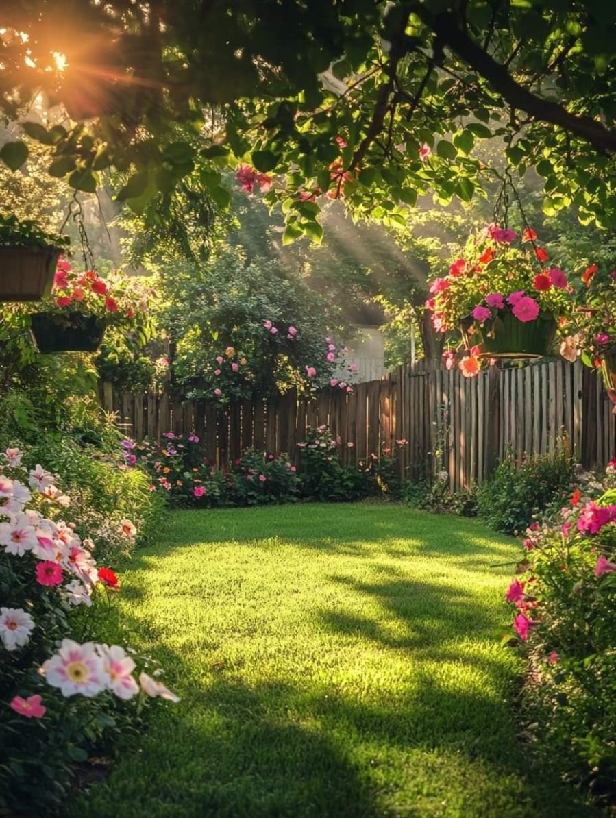 Cây cối xanh tươi báo hiệu tốt lành cho gia chủ