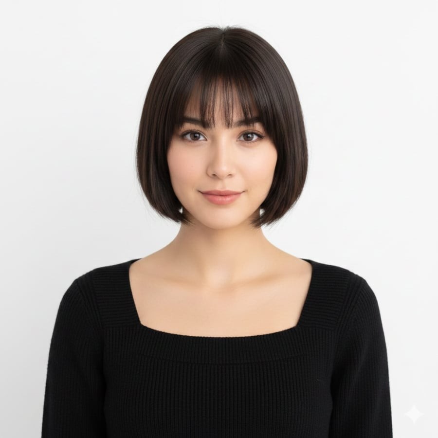 Bob cắt bằng tối giản nhưng đầy khí chất, dễ phối với mọi phong cách từ thanh lịch đến hiện đại.