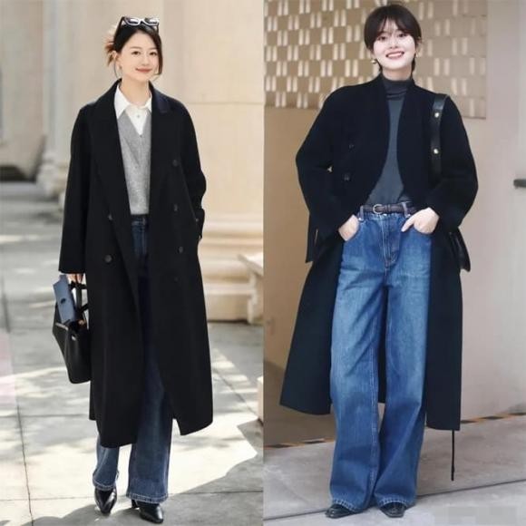 Quần jeans ống loe, phần trên hẹp, phần dưới rộng, mang phong cách retro. 