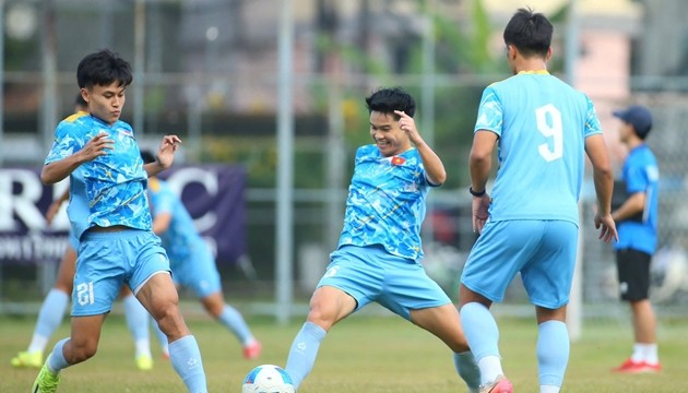 U22 Việt Nam tự tin tập luyện trước trận quyết chiến U22 Malaysia.