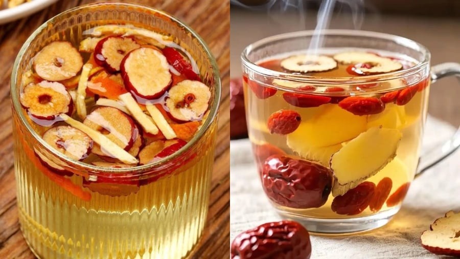 Trà gừng táo đỏ mang lại nhiều lợi ích cho sức khỏe, giup làm đẹp da, hỗ trợ giảm cân.