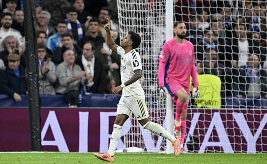 Rodrygo mở điểm cho Real.