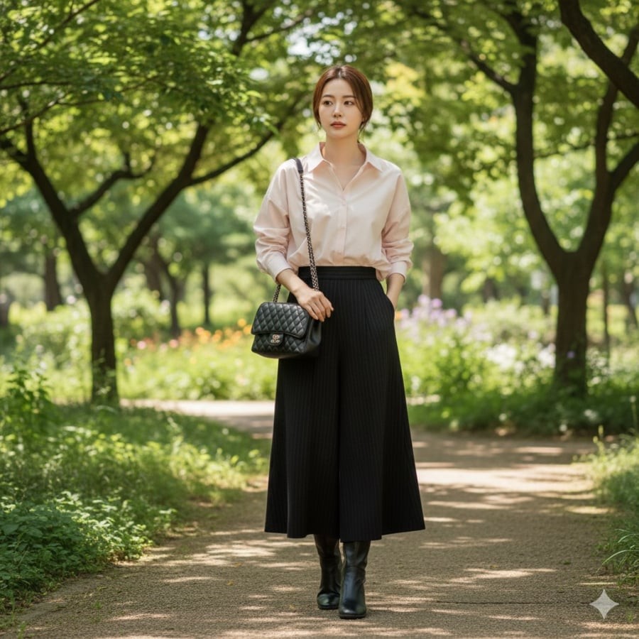 Áo sơ mi chất liệu mềm, rũ như lụa hay satin mang lại vẻ lịch sự nhưng không cứng nhắc