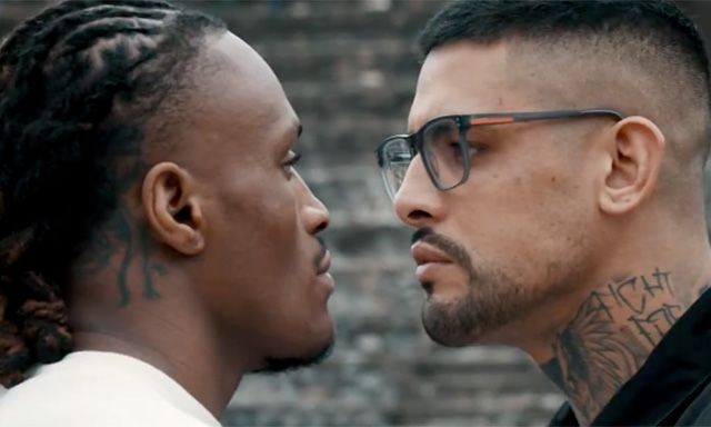 Guilherme Soares (phải) đối mặt với Boris Mbarga Atangana tại PFL Lyon.