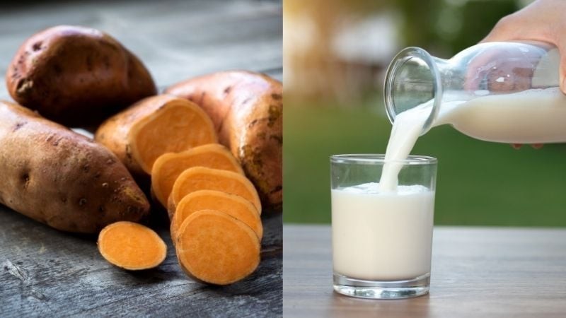 Kết hợp sữa với thực phẩm giàu tinh bột có thể gây đầy hơi.