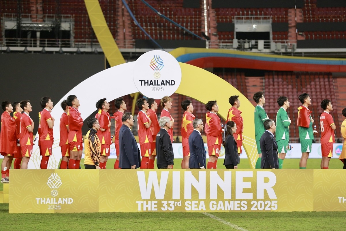 U22 Việt Nam giành huy chương Vàng môn bóng đá nam SEA Games 33. Ảnh: VFF.