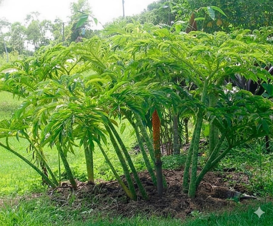 Cây nưa từng mọc dại ven bờ mương, nay được người dân trồng để lấy chột nưa làm đặc sản.