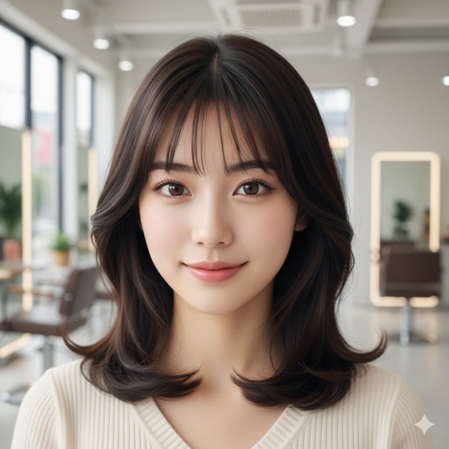 Mái thưa được xem là “trợ thủ” giúp nhiều kiểu tóc trở nên trẻ trung hơn, và tóc lửng cũng không ngoại lệ