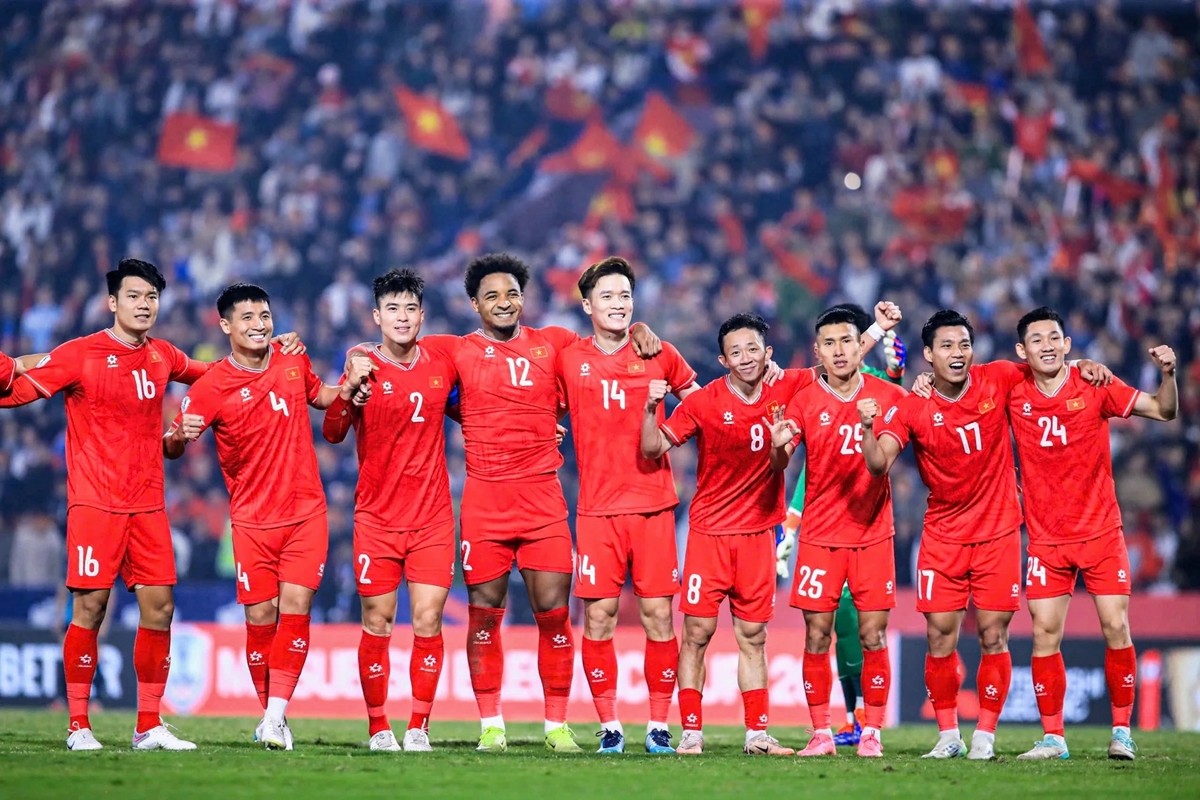 Đội tuyển Việt Nam tăng bậc trên BXH FIFA tháng 12. Ảnh: VFF.