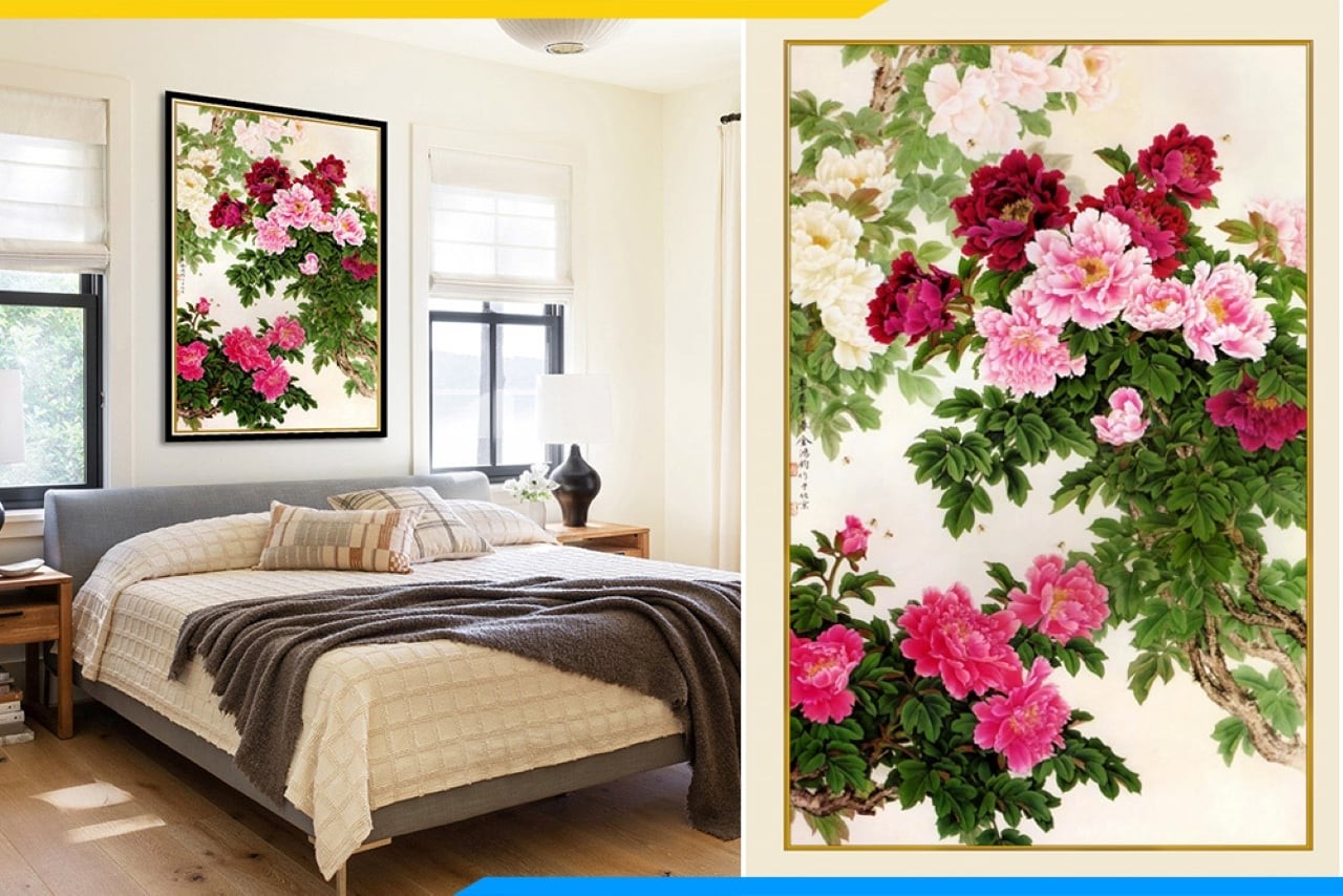 Không treo tranh mẫu đơn trong phòng ngủ. (Ảnh minhhọa)