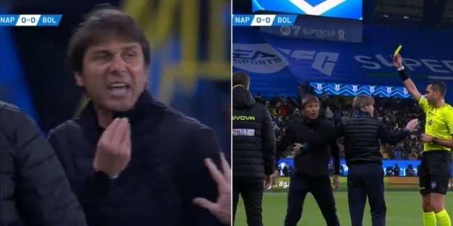 Conte không hài lòng với quyết định của trọng tài.