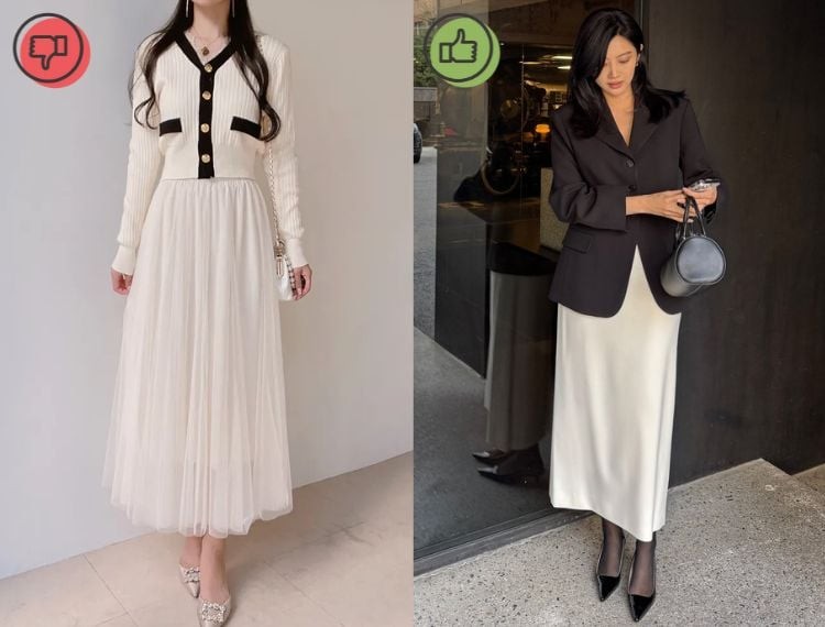 Khi diện trong môi trường công sở hay sự kiện cần sự chỉn chu, kiểu váy này có thể khiến phong cách trở nên kém chuyên nghiệp. 