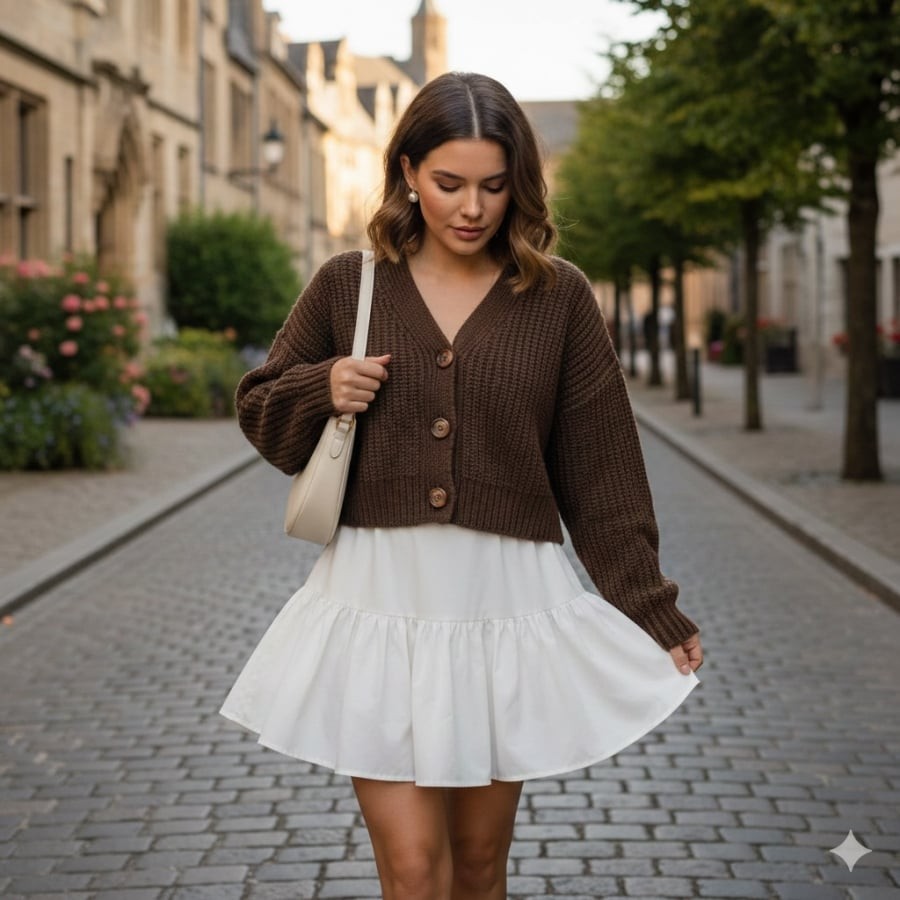 Cardigan luôn gắn liền với hình ảnh mềm mại và có chút hoài cổ, rất hợp với không khí đầu năm